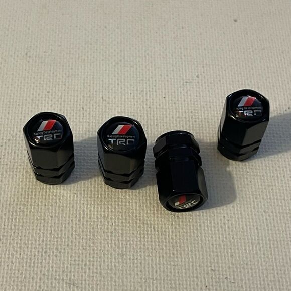 Toyota TRD valve Stem caps in Black set of 4 NWT - Picture 3 of 4